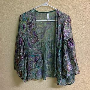 Beautiful green and purple cardigan